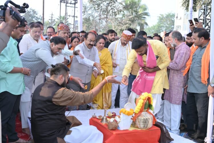 रायपुर में 1017 सीटर नालंदा परिसर फेस 2 का 21 करोड 7 लाख में हुआ भूमिपूजन, उपमुख्यमंत्री साव ने कहा-नालंदा परिसर फेस 2 में आने वाले विद्यार्थियों को माता सरस्वती की कृपा मिलेगी